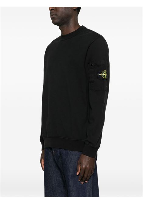 felpa 6100019 uomo nera STONE ISLAND | L1S15 6100019 S0410V0029